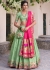Green jacquard Pithank silk embroidery wedding lehenga choli 1014