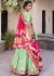 Green jacquard Pithank silk embroidery wedding lehenga choli 1014