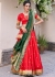 Red jacquard Pithank silk embroidery wedding lehenga choli 1014
