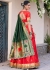 Red jacquard Pithank silk embroidery wedding lehenga choli 1014