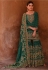 Premium crepe silk embroidered wedding wear sharara suit in Green colour