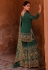 Premium crepe silk embroidered wedding wear sharara suit in Green colour