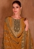 Premium crepe silk embroidered wedding wear sharara suit in Mustard colour