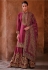 Premium crepe silk embroidered wedding wear sharara suit in Magenta colour