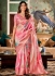 Pink color digital print hanloom silk wedding wear saree 166005