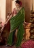 Green and red color Pure viscous crepe zari butta weaving wedding saree 6505