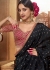 Black and red color Pure viscous crepe zari butta weaving wedding saree 6507