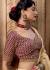 Off white and Wine color Pure viscous crepe zari butta weaving wedding saree 6508