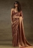 Rust satin silk saree with blouse 103A
