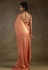 Orange satin silk saree with blouse 103C