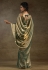 Sea green satin silk saree with blouse 103E