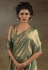 Sea green satin silk saree with blouse 103E