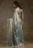 Teal satin silk saree with blouse 103D