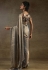 Grey satin silk saree with blouse 103B