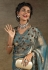 Sea green satin silk saree with blouse 8116