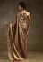 Brown satin silk saree with blouse 8120