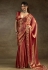 Peach satin silk saree with blouse 8119
