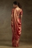 Peach satin silk saree with blouse 8119