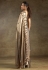 Grey satin silk saree with blouse 8117