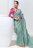Sea green tissue saree with blouse 2131C
