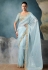 Sky blue tissue saree with blouse 5426