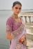 Lavender viscose jacquard saree with blouse 7201