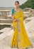 Mustard viscose jacquard saree with blouse 7202