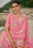 Pink viscose jacquard saree with blouse 7203