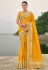 Yellow viscose jacquard saree with blouse 7204