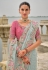 Sky blue viscose jacquard saree with blouse 7205