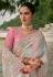 Pink viscose jacquard saree with blouse 7209