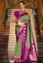 Mehndi silk saree with blouse 820007
