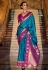Blue silk saree with blouse 820008