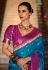 Blue silk saree with blouse 820008