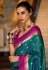 Teal silk saree with blouse 820004