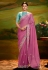 Pink organza saree with blouse 5382