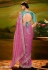 Pink organza saree with blouse 5382