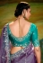 Purple organza saree with blouse 5384