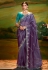 Purple organza saree with blouse 5384