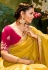 Yellow organza saree with blouse 5385