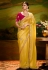 Yellow organza saree with blouse 5385