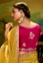 Yellow organza saree with blouse 5385