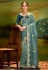 Sea green organza saree with blouse 5387