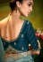 Sea green organza saree with blouse 5387