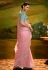 Peach organza saree with blouse 5388