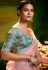 Peach organza saree with blouse 5388