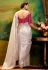 Off white organza saree with blouse 5389