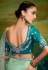 Sea green organza saree with blouse 5390