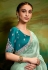 Sea green organza saree with blouse 5390
