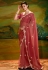 Maroon organza saree with blouse 5391